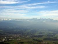 Berge im Dunst hinter Traunstein